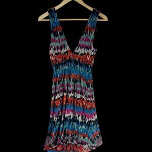 Anthropologie‎ Weston Sleeveless V-Neck Watercolor Dress Sz M